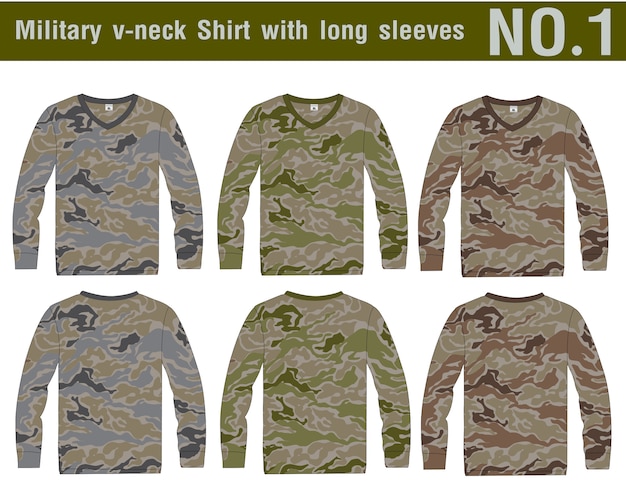 Long sleeve shirt military design