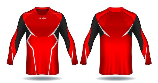 Long sleeve soccer jersey template.sport t-shirt design.