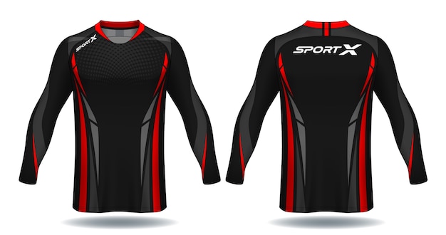 Long sleeve soccer jersey template.sport t-shirt design.