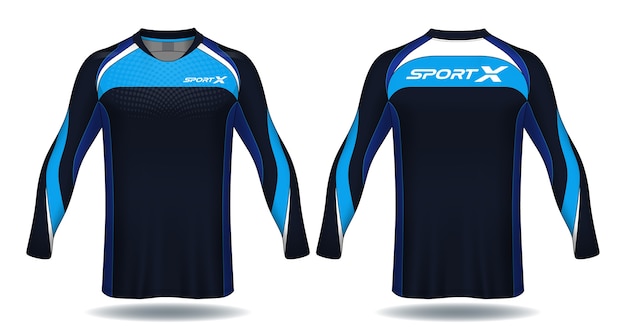 Vector long sleeve soccer jersey template.sport t-shirt design.