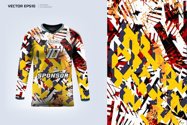 Long Sleeve sport jersey designfor motocross running Sport jersey design fabric textile for