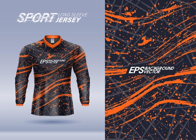 Long sleeve sports abstract texture jersey design for racing, soccer, gaming, motocross, cycling,