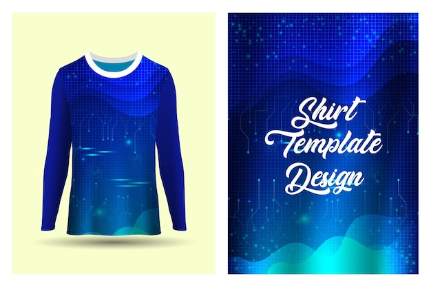 Long sleeve sports tshirt design concept template