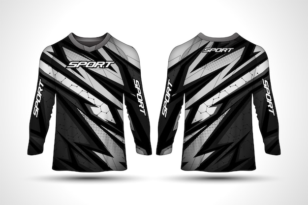 Long sleeve t-shirt design template, racing sport motorcycle jersey