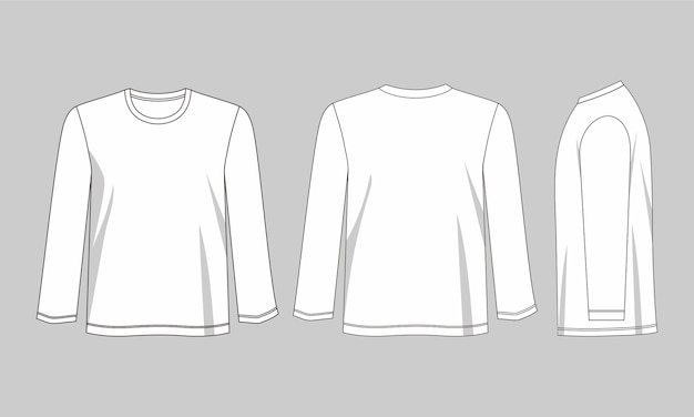 Vector long sleeve t shirt template