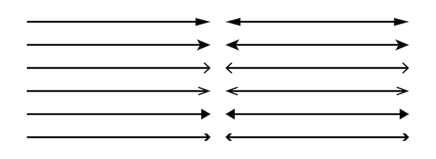 Long thin straight arrows A set of oneway and twoway directional signs for navigation