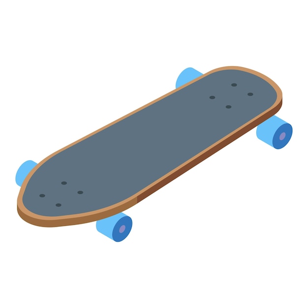 Vector longboard activiteit pictogram isometrische vector retro board wheel skate