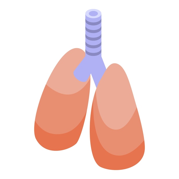 Longen bioprinting pictogram isometrische vector Medische wetenschap Biotechnologie orgel