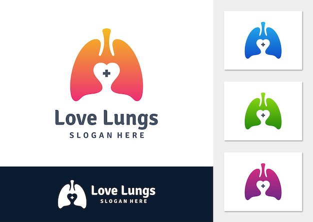 Longen houden van logo vector