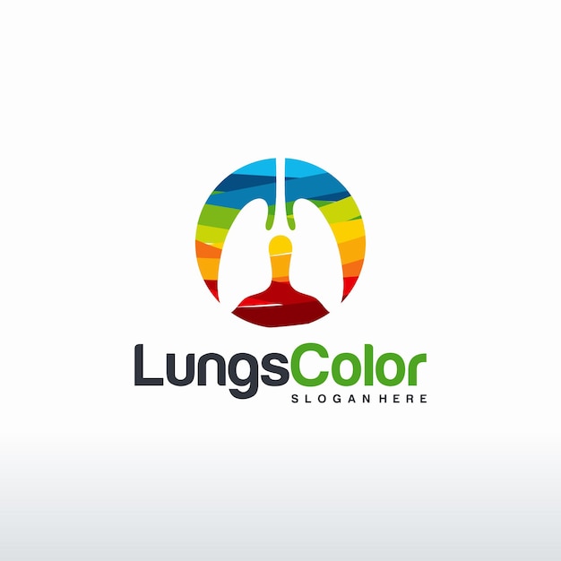 Longen kleur logo ontwerpt concept vector, kleurrijke moderne longen gezondheidszorg logo sjabloon