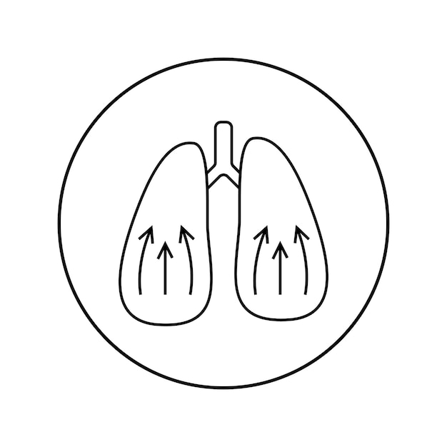 Longen lineair pictogram Geneeskunde pulmonologie