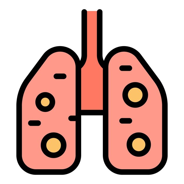 Longen menselijk pictogram Overzicht longen menselijk vectorpictogram voor webontwerp geïsoleerd op witte achtergrondkleur plat