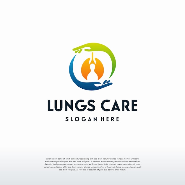 Longen zorg logo ontwerpen concept vector, gezondheid longen logo ontwerpen sjabloon