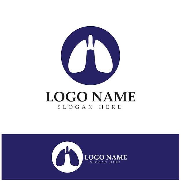 Longgezondheid en zorg logo sjabloon embleemontwerp concept creatief symboolpictogram vectorillustratie