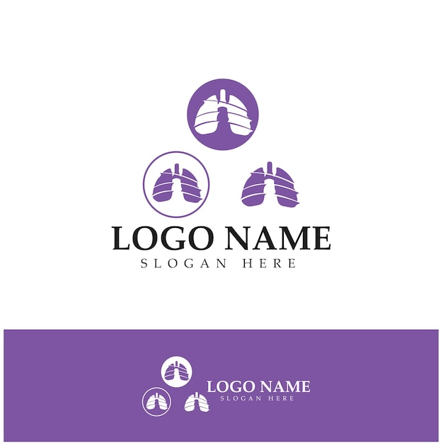 Longgezondheid en zorg logo sjabloon embleemontwerp concept creatief symboolpictogram vectorillustratie