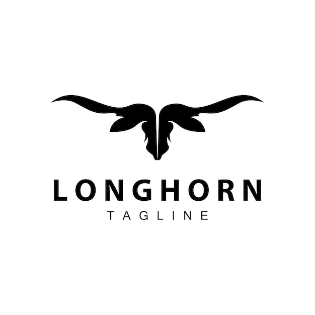 Longhorn logo design vintage old bull texas western country black silhouette