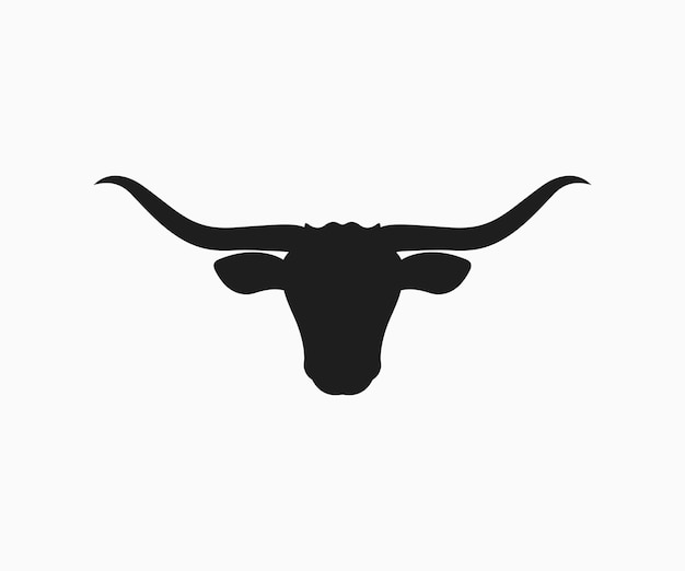 Longhorn silhouet stier hoofd logo pictogram vector