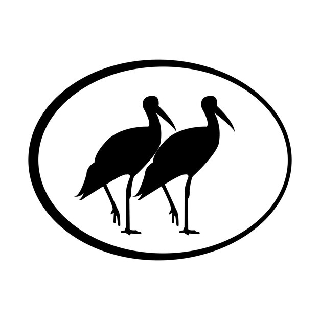 Vector longlegged bird icon