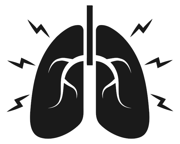 Longontsteking icoon Longziekte symbool Ademhalingsziekte