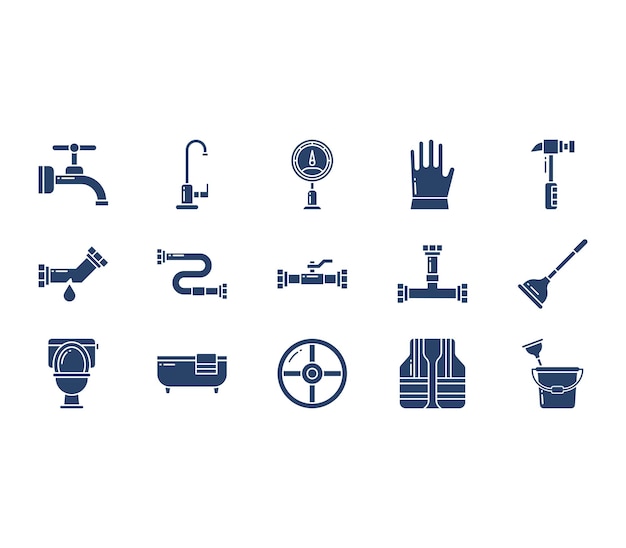 Loodgieter vector icon set