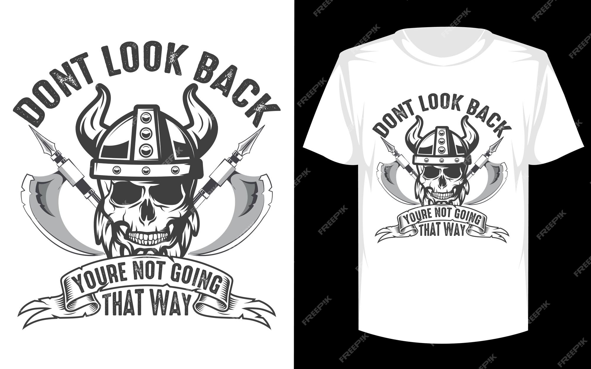 Viking Warrior Skull T-shirt Design PSD Editable Template