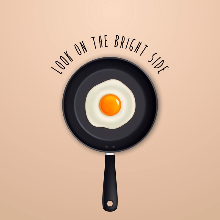Vector 明るい面を見てください-黒いパンのイラストに引用して目玉焼きを。