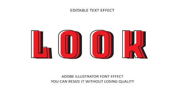 Look Editable text Effect