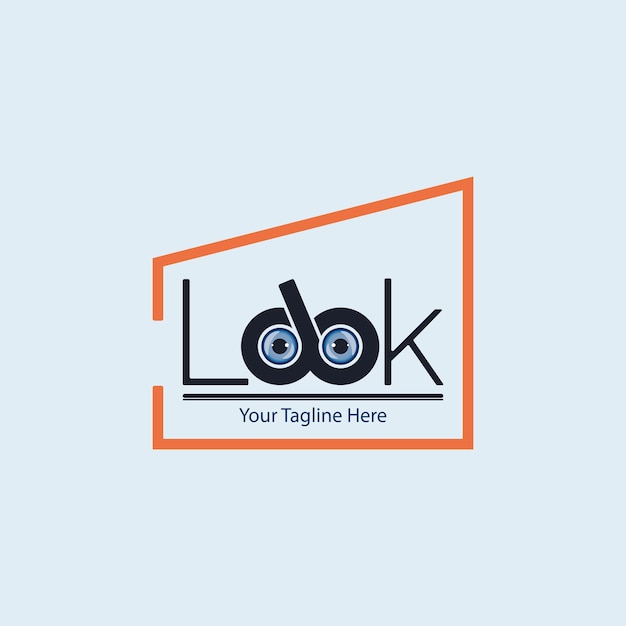 look eyes ball letter logo design template for brand or company and other