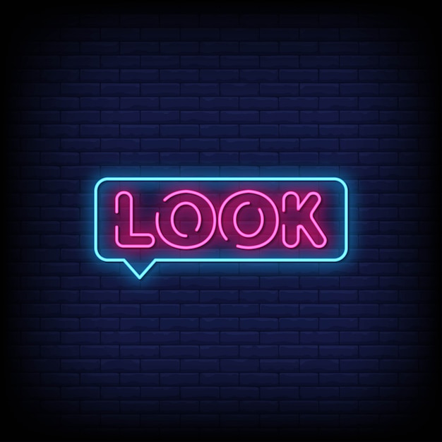 Look neon signs style text