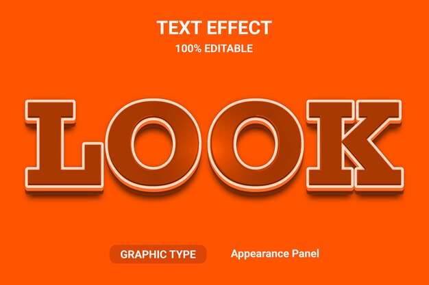 Look text effect font style editable vector EPS file