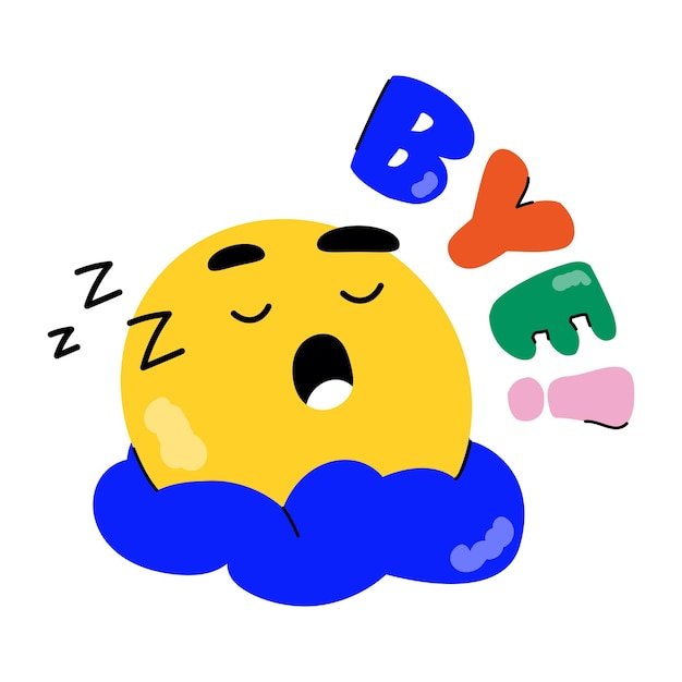 Look at this cute emoji of bye, flat sticker