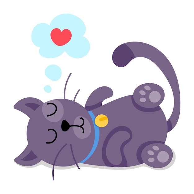 Look at this cute flat sticker of cat