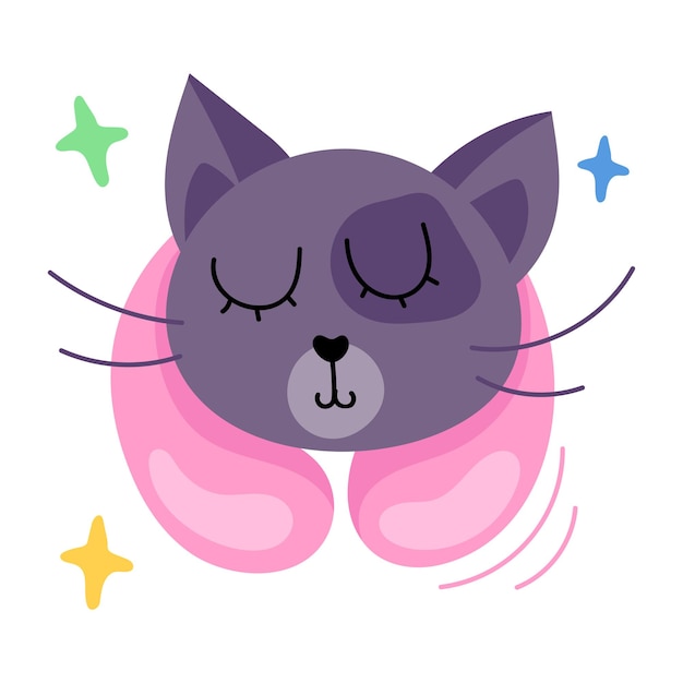 Look at this cute flat sticker of cat