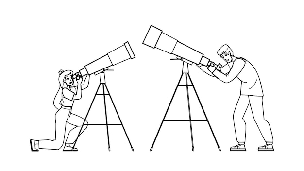 Look through telescope vector