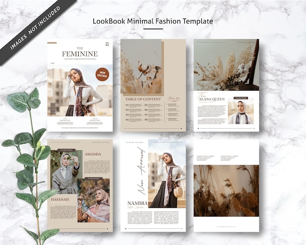 Vettore lookbook minimal fashion template