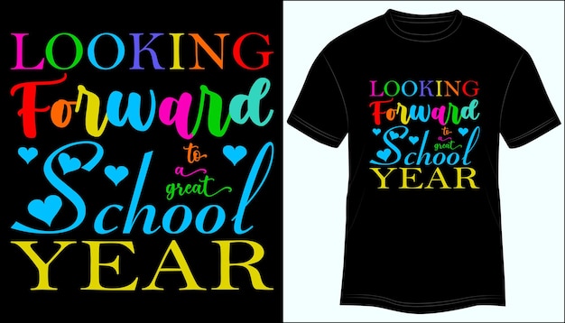 С нетерпением жду отличного школьного года дизайн футболки типографическая векторная иллюстрация