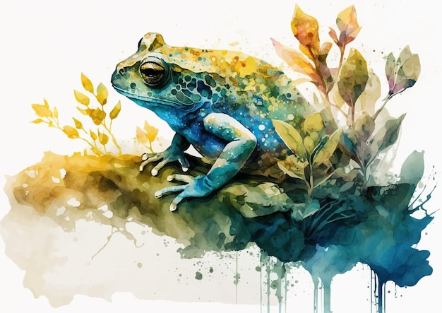 Looking for a fun and playful design Look no further than these colorful watercolor vector illustrations of frogs and dragonflies