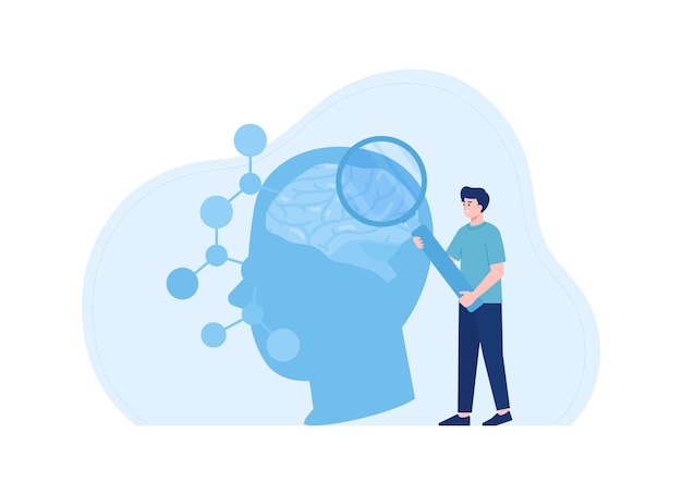 looking for parts of the brain trending concept flat illustration