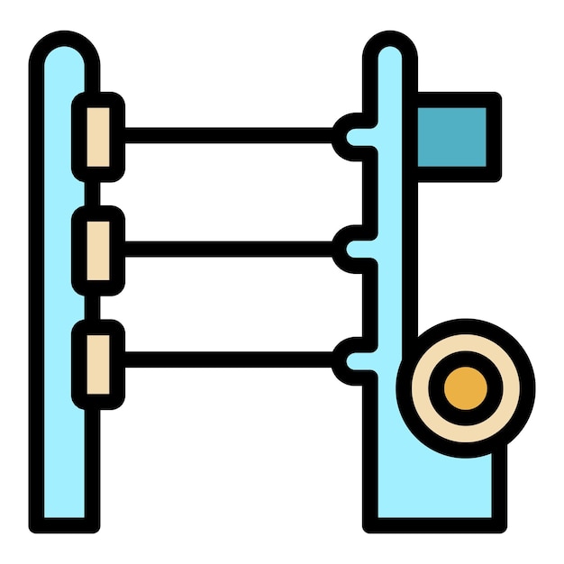 Loom machine icon Outline loom machine vector icon color flat isolated
