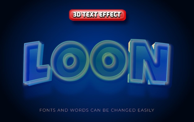 Loon 3d 3ditable teksteffectstijl