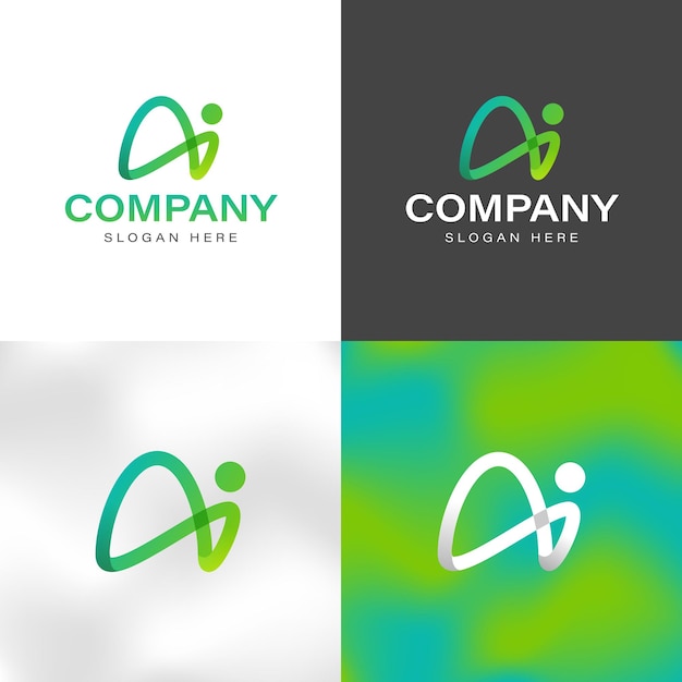 Вектор Концепция дизайна логотипа loop ai
