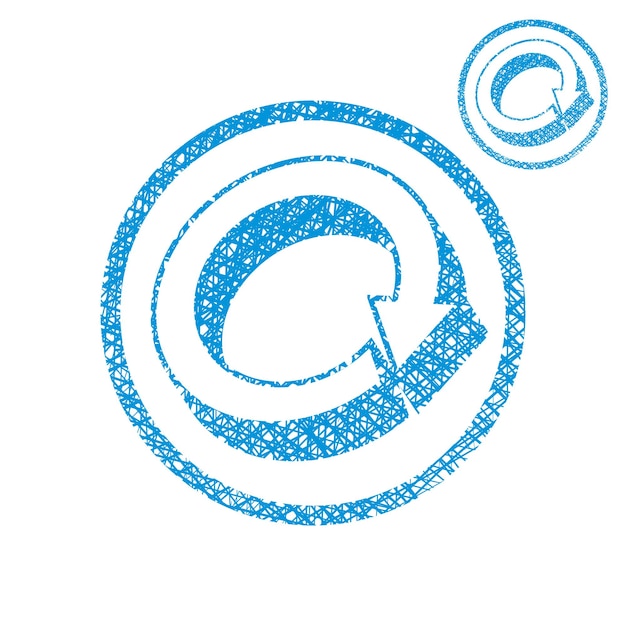 Vettore loop frecce simbolo concettuale vettoriale semplice icona di colore singolo isolato su sfondo bianco con trama disegnata a mano foderata di schizzo.