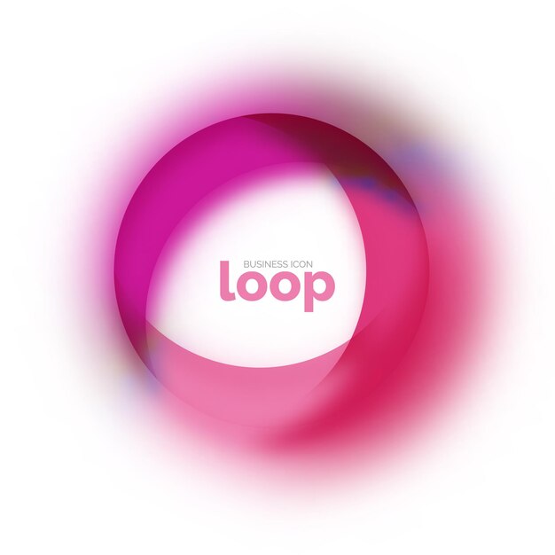 Loop circle business icon created with glass transparent color shapes Vector abstract round design