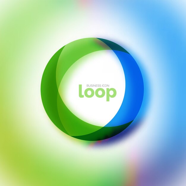 Loop circle business icon created with glass transparent color shapes