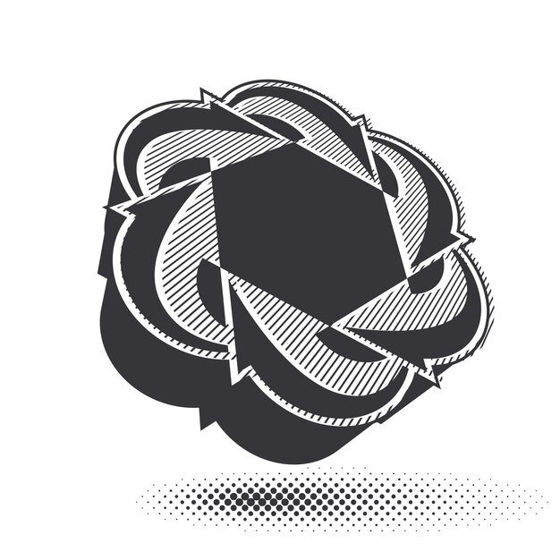 looping arrows vector abstract symbol, conceptual special made 3d single color icon.