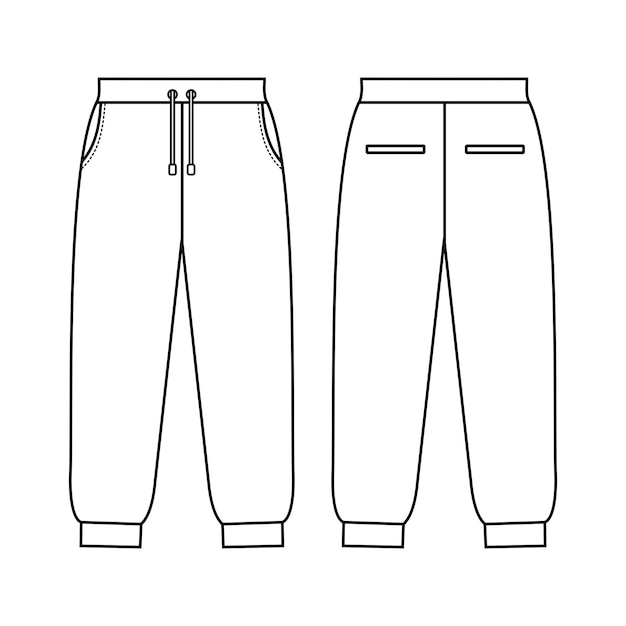 Loose fit joggers Zweet jogger broek met een elastische trekstreng dragen Vector techniek