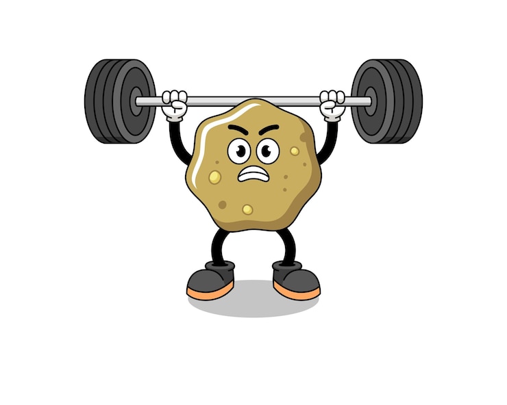 Vector loose stools mascot cartoon lifting a barbell