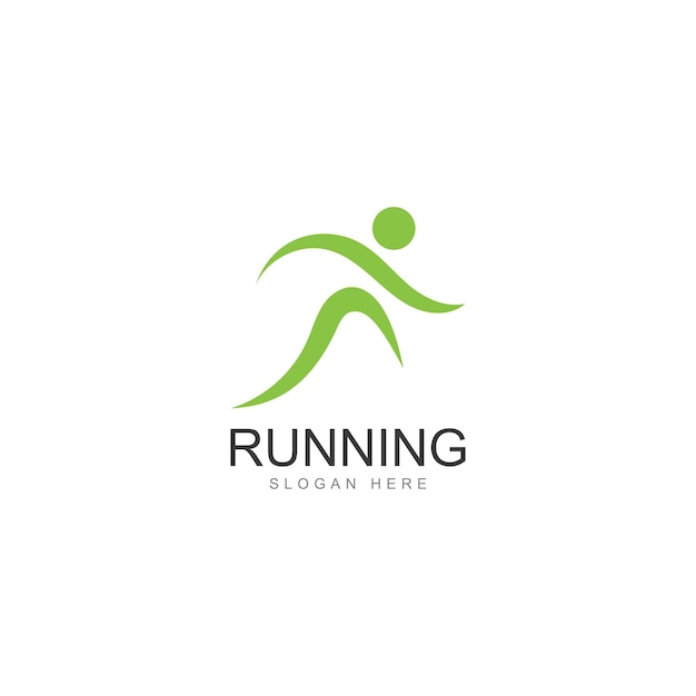 Lopende menselijke logo ontwerp marathon logo sjabloon hardloopclub of sportclub