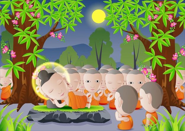 Lord of buddha was dead under tree