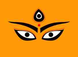 Vector lord durga bhavani eyes vector illustration